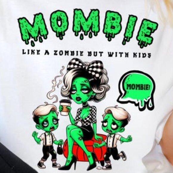 Like A Zombie But With Kids Halloween Graphic T-Shirt - Picture 2 of 4